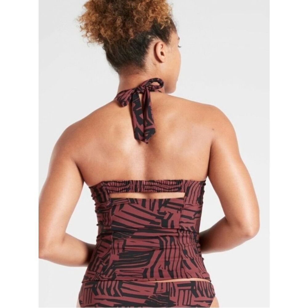Athleta Sculpted Sienna Halter Tankini Top 34B / CT Abstract Swim NEW - Picture 4 of 10